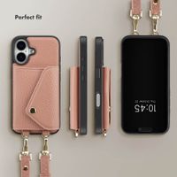 Selencia Sera Phone Case with Cord and Envelope Card Holder Apple iPhone 16 - Old Pink