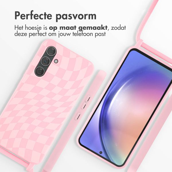 imoshion Siliconen design hoesje met koord Samsung Galaxy A54 (5G) - Retro Pink