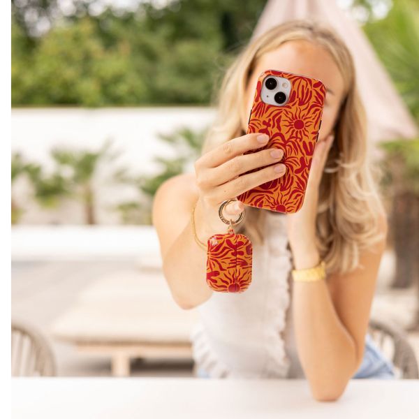 Selencia Vivid Backcover met MagSafe Apple iPhone 15 Pro - Tropical Vibes Apricot