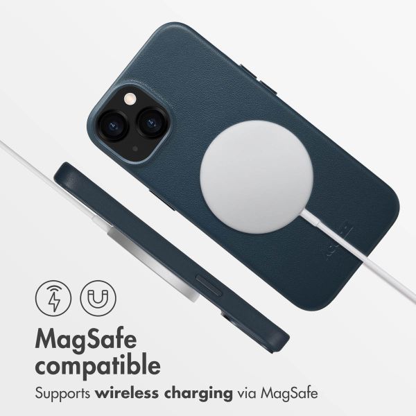 Accezz MagSafe Leather Backcover Apple iPhone 13 - Nightfall Blue