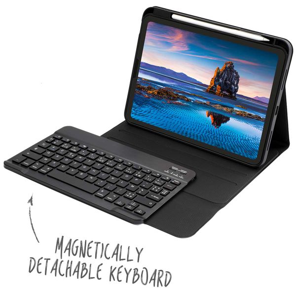 Accezz AZERTY Bluetooth Keyboard Bookcase iPad 10 (2022) 10.9 inch - Zwart