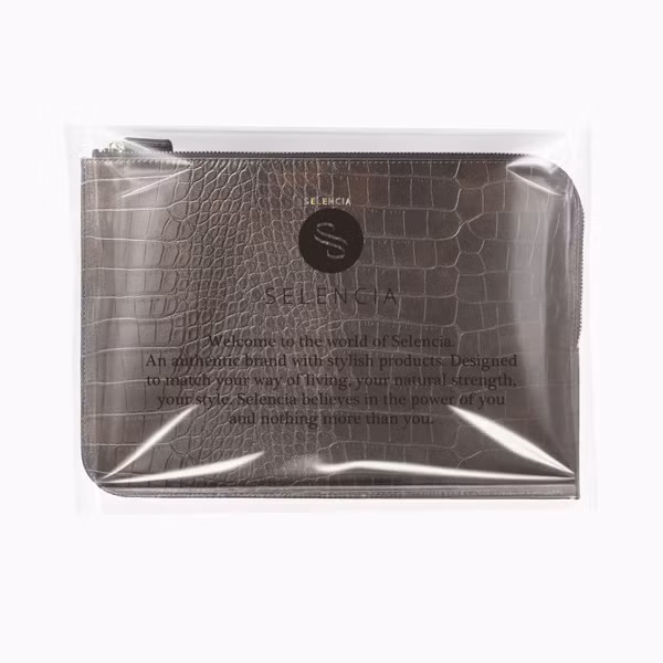 Selencia Croco laptop hoes 11 inch - Laptopsleeve - Choco Brown