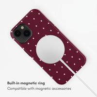 Selencia Vivid Back Cover with MagSafe Apple iPhone 14 - Happy Dots Burgundy