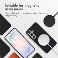 Accezz Leather Back Cover with MagSafe Samsung Galaxy S26 - Onyx Black