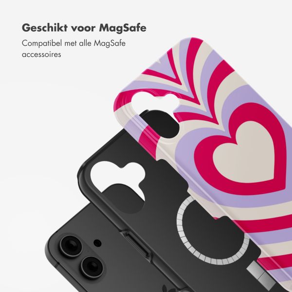 Selencia Vivid Backcover met MagSafe Apple iPhone 16 - Double Hearts Rubine Red Lilac