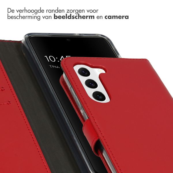 Selencia Echt Lederen Bookcase Samsung Galaxy S23 - Rood