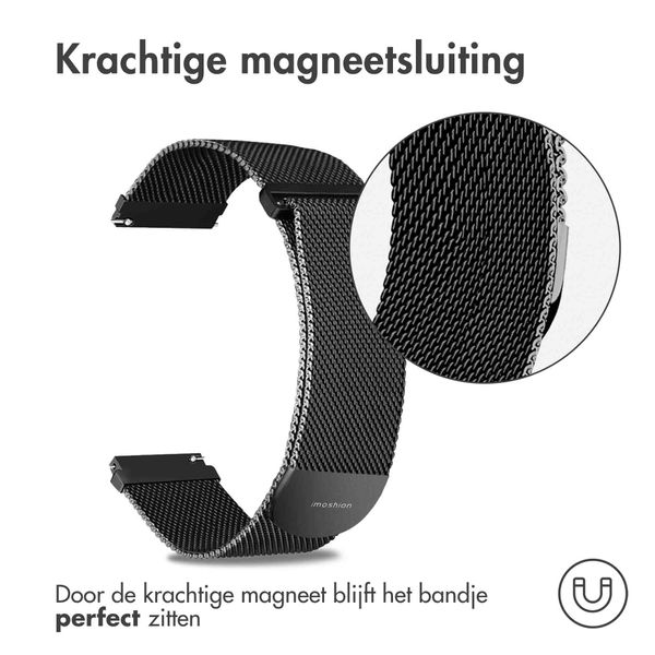 imoshion Milanees magnetisch bandje - Universeel 20 mm aansluiting - Maat S - Zwart