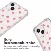 imoshion Design hoesje met koord Apple iPhone 14 - Dusty Rose Connected Hearts