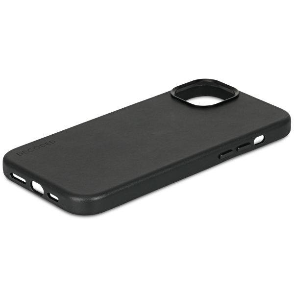 Decoded Leather Backcover MagSafe iPhone 15 - Zwart