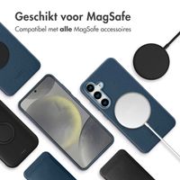 Accezz MagSafe Leather Backcover Samsung Galaxy S25 - Nightfall Blue