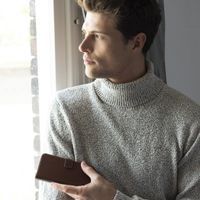 Selencia Echt Leren Bookcase Samsung Galaxy S21 - Bruin