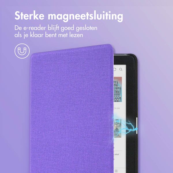 imoshion Canvas Sleepcover Bookcase Kobo Clara Colour / BW - Paars