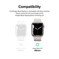 Ringke Bezel Styling Apple Watch Series 7 / 8 / 9 - 45 mm - Hairline Plain Silver