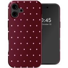 Selencia Vivid Backcover Apple iPhone 16 - Happy Dots Burgundy