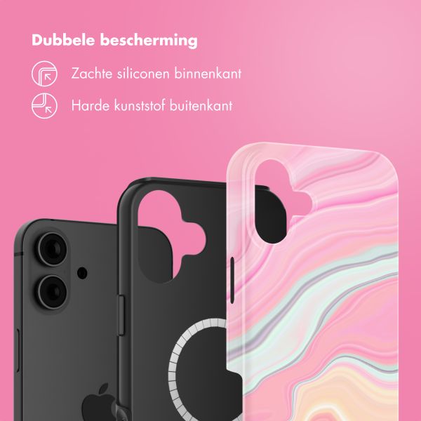 Selencia Vivid Tough Backcover met MagSafe Apple iPhone 16 - Pastel Lipstick Marble