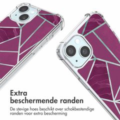 imoshion Design hoesje met koord Apple iPhone 15 - Bordeaux Graphic