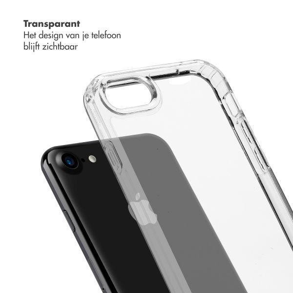 Selencia Backcover met afneembare haakjes iPhone SE (2022 / 2020) / 8 / 7 - Transparant