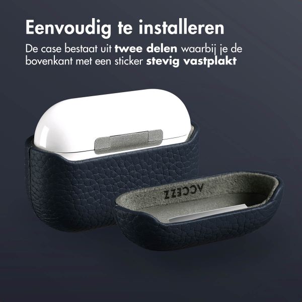 Accezz Echt Leren Case AirPods Pro - Donkerblauw