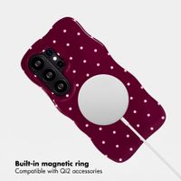Selencia Vivid Wavy Back Cover with MagSafe Samsung Galaxy S26 Ultra - Happy Dots Burgundy