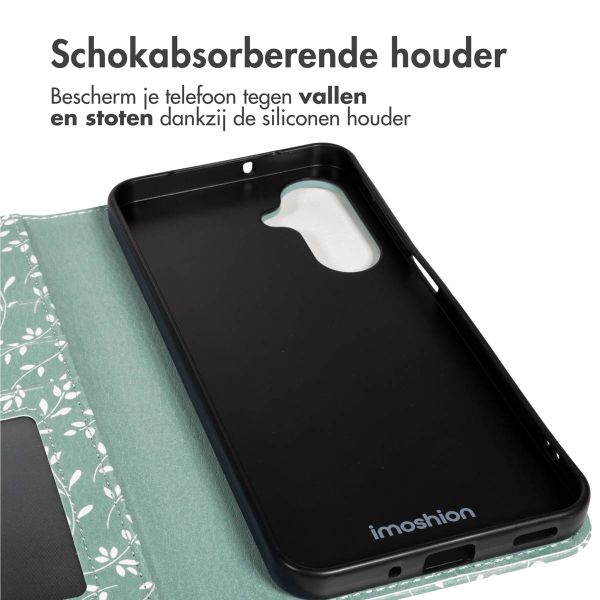 imoshion Design Bookcase Samsung Galaxy A17 - Smoke Green Flowers