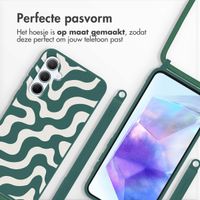 imoshion Siliconen design hoesje met koord Samsung Galaxy A55 - Petrol Green Groovy