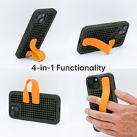 Callbuddy Hoesje met Strap Apple iPhone 17e / 16e / 15 / 14 / 13 - Camo Orange