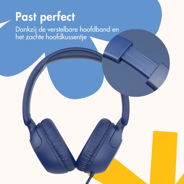 imoshion Kinderkoptelefoon met Draad - AUX kabel - Decibelbegrenzer - Denim Blue