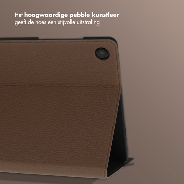 Selencia Riva Bookcase Samsung Galaxy Tab A11 Plus - Mocha Brown