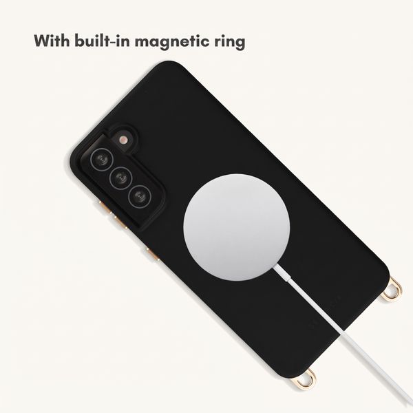 Selencia Rivièra MagSafe Case with detachable hooks Samsung Galaxy S21 - Velvet Black