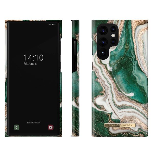 iDeal of Sweden Fashion Backcover Samsung Galaxy S22 Ultra - Golden Jade Marble