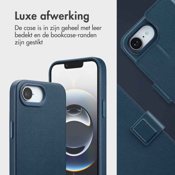 Accezz Leather Bookcase 2-in-1 met MagSafe Apple iPhone 16e - Nightfall Blue