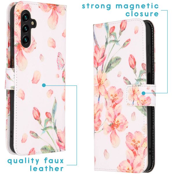 imoshion Design Softcase Bookcase Samsung Galaxy A13 (5G) / A04s - Blossom Watercolor