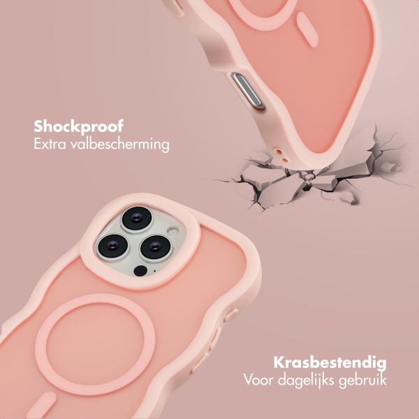 Selencia Wavy Backcover met MagSafe Apple iPhone 16 Pro Max - Soft Pink
