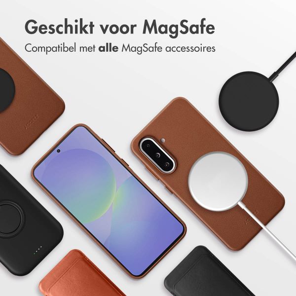 Accezz MagSafe Leather Backcover Samsung Galaxy A36 / A56 - Coffee Brown