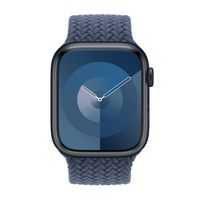 Apple Gevlochten solobandje Apple Watch Series 1 - 9 / SE (38/40/41 mm) | Series 10 / 11 (42 mm) - Maat 7 - Storm Blue