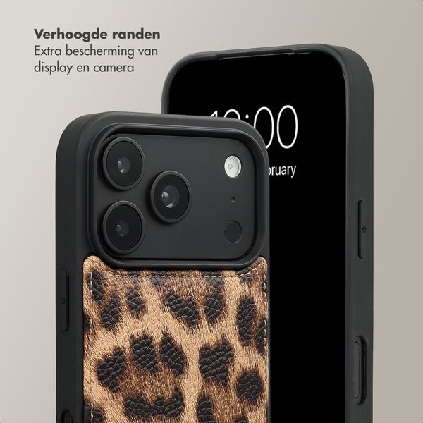 Selencia Nova Telefoonhoes met Koord en Pashouder Apple iPhone 18 Pro Max / 17 Pro Max - Leopard