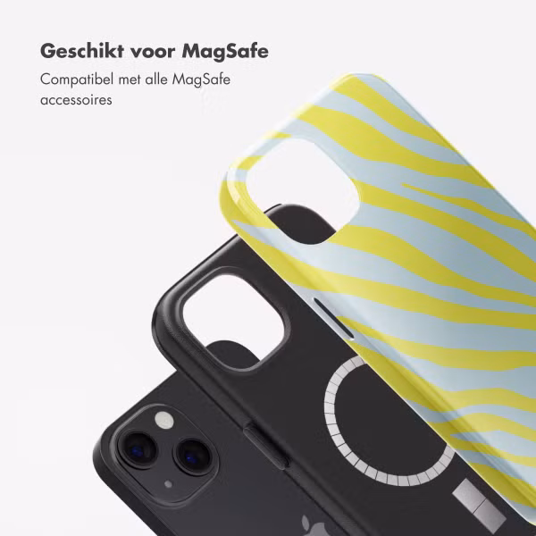 Selencia Vivid Backcover met MagSafe Apple iPhone 13 - Zebra Winter Sky Titanium Yellow