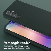 Selencia Siliconen hoesje met afneembaar koord Samsung Galaxy A54 (5G) - Donkergroen