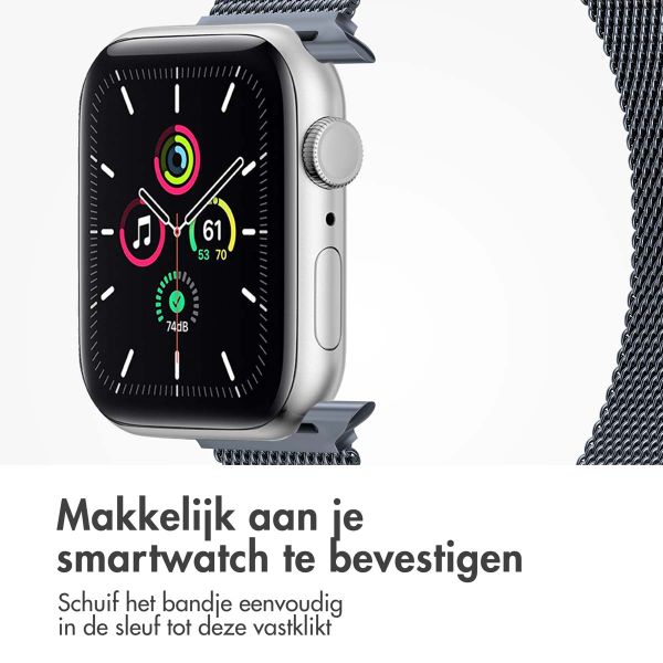 imoshion Milanees magnetisch bandje Apple Watch Series 1 - 11 / SE / Ultra (44/45/46/49 mm) - Maat S - Donkergrijs