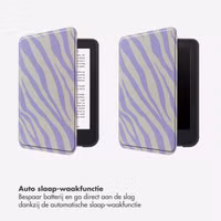 Selencia Vivid Bookcase Kobo Clara Colour / Clara BW - Zebra Light Lilac