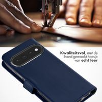 Selencia Echt Leren Bookcase Google Pixel 11 / 11 Pro - Donkerblauw