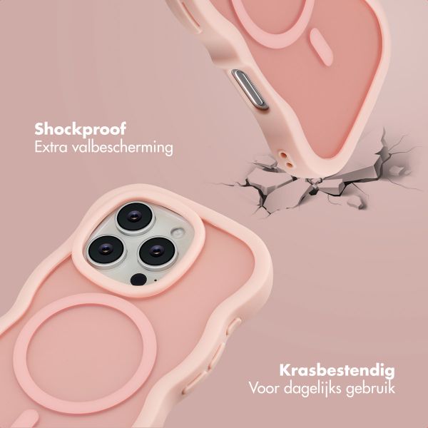 Selencia Wavy Backcover met MagSafe Apple iPhone 16 Pro - Soft Pink