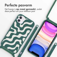 imoshion Siliconen design hoesje met koord iPhone 11 - Petrol Green Groovy