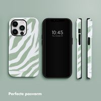 Selencia Vivid Backcover Apple iPhone 14 Pro - Colorful Zebra Sage Green