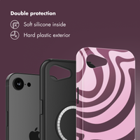 Selencia Vivid Back Cover with MagSafe Apple iPhone 17e / 16e - Wavy Swirl Pink Plum