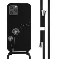 imoshion Siliconen design hoesje met koord iPhone 12 (Pro) - Dandelion Black