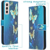 imoshion Design Softcase Bookcase Samsung Galaxy S21 Plus - Blue Butterfly