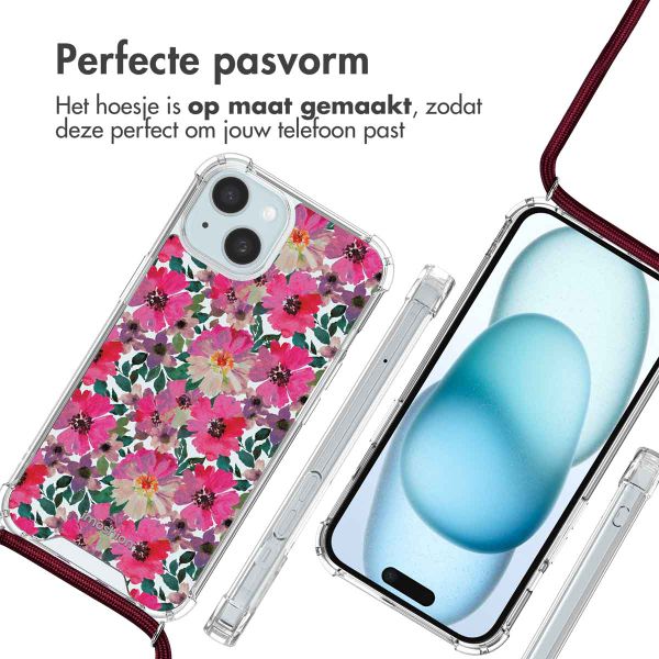 imoshion Design hoesje met koord Apple iPhone 15 - Flower Water