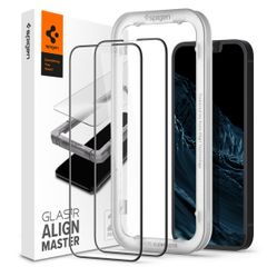 Spigen AlignMaster Full Screenprotector 2 Pack Apple iPhone 13 / 13 Pro - Zwart