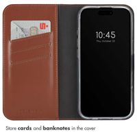 Selencia Genuine Leather Book Case Apple iPhone 16 Pro Max - Light brown